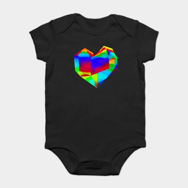 Rainbow Crystal Heart Baby Bodysuit by HeyListen